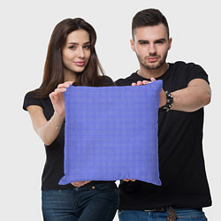 Подушка квадратная Умеренный аспидно-синий клетчатый, цвет: 3D-принт — фото 2