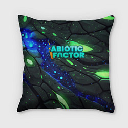 Подушка квадратная Abiotic Factor logo bright neon