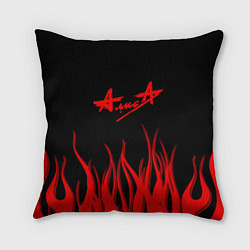 Подушка квадратная Алиса огненный стиль, цвет: 3D-принт