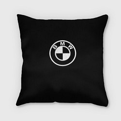 Подушка квадратная BMW белое лого, цвет: 3D-принт