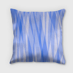 Подушка квадратная Полосатый сиренево-голубой пламенный, цвет: 3D-принт
