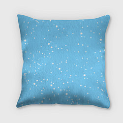 Подушка квадратная Снежинки на нежно голубом, цвет: 3D-принт
