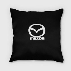 Подушка квадратная Mazda logo white