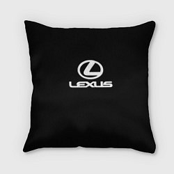 Подушка квадратная Lexus white logo, цвет: 3D-принт