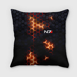 Подушка квадратная N7 mass effect logo