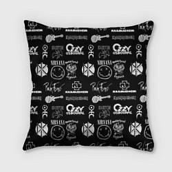 Подушка квадратная Rock band pattern