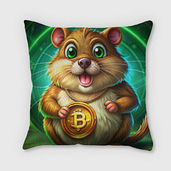 Подушка квадратная Хомяк в крипте, цвет: 3D-принт