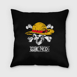 Подушка квадратная One piece - череп и кости