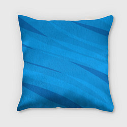 Подушка квадратная Насыщенный голубой полосами