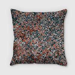 Подушка квадратная Тёмный сине-оранжевый абстрактная текстура