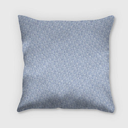 Подушка квадратная Светлый серо-голубой в мелкий рисунок, цвет: 3D-принт