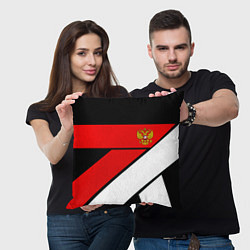 Подушка квадратная Россия герб спорт текстура, цвет: 3D-принт — фото 2