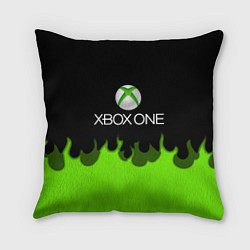 Подушка квадратная Xbox green fire, цвет: 3D-принт