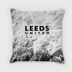 Подушка квадратная Leeds United white graphite