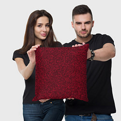Подушка квадратная Текстурированный красно-чёрный, цвет: 3D-принт — фото 2