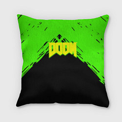 Подушка квадратная Doom кислотное лого
