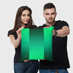 Подушка квадратная Яркий зеленый градиентный комбинированный фон, цвет: 3D-принт — фото 2