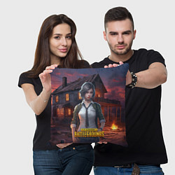 Подушка квадратная PUBG девушка в игре, цвет: 3D-принт — фото 2