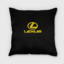 Подушка квадратная Lexus yellow logo, цвет: 3D-принт