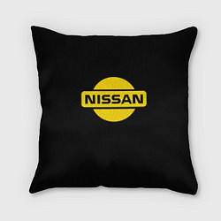 Подушка квадратная Nissan yellow logo