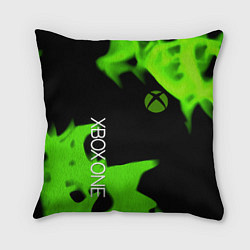 Подушка квадратная Xbox one green flame, цвет: 3D-принт