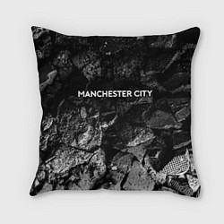 Подушка квадратная Manchester City black graphite