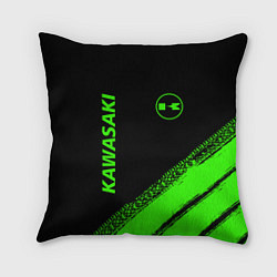 Подушка квадратная Kawasaki - logo, цвет: 3D-принт