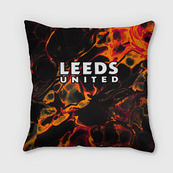 Подушка квадратная Leeds United red lava