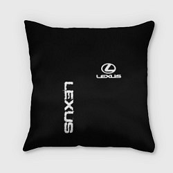 Подушка квадратная Lexus white logo auto, цвет: 3D-принт