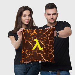 Подушка квадратная Half life разломы блэк меса, цвет: 3D-принт — фото 2
