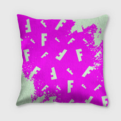 Подушка квадратная Fortnite pattern pink