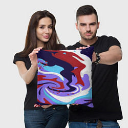 Подушка квадратная Клякса абстракция, цвет: 3D-принт — фото 2