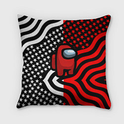 Подушка квадратная Among us usa style, цвет: 3D-принт