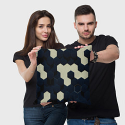 Подушка квадратная Соты абстракция, цвет: 3D-принт — фото 2