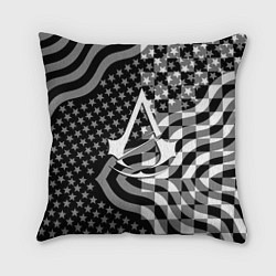 Подушка квадратная Assassins Creed logo game usa, цвет: 3D-принт