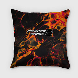 Подушка квадратная Counter-Strike 2 red lava