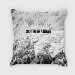 Подушка квадратная System of a Down white graphite, цвет: 3D-принт