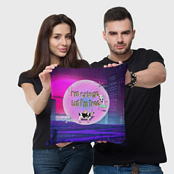 Подушка квадратная Кринж свобода на белом фоне, цвет: 3D-принт — фото 2