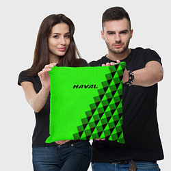 Подушка квадратная Haval ярко-зелёный, цвет: 3D-принт — фото 2