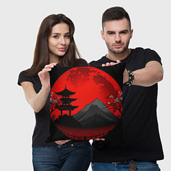 Подушка квадратная Гора японии на фоне заката, цвет: 3D-принт — фото 2