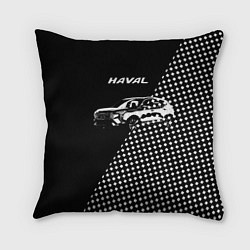 Подушка квадратная Haval чёрно-белый