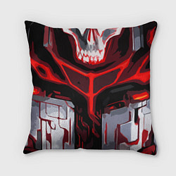 Подушка квадратная Red stripes on a black and white background