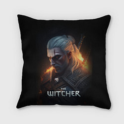 Подушка квадратная The Witcher and fire