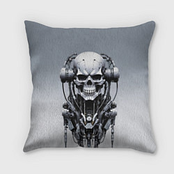 Подушка квадратная Cool cyber skull - ai art fantasy