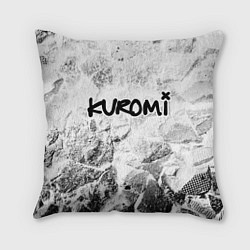 Подушка квадратная Kuromi white graphite