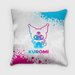 Подушка квадратная Kuromi neon gradient style