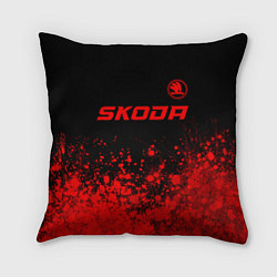 Подушка квадратная Skoda - red gradient посередине