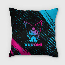 Подушка квадратная Kuromi - neon gradient