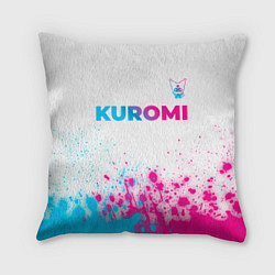 Подушка квадратная Kuromi neon gradient style посередине