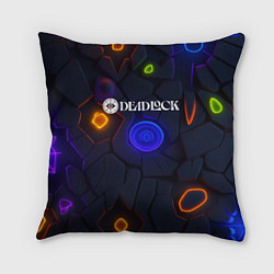 Подушка квадратная Deadlock logo текстурные плиты, цвет: 3D-принт